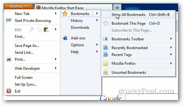 Obnovit záložky Firefox 1