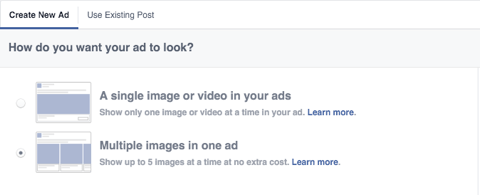 funkce obrázku facebookové reklamy