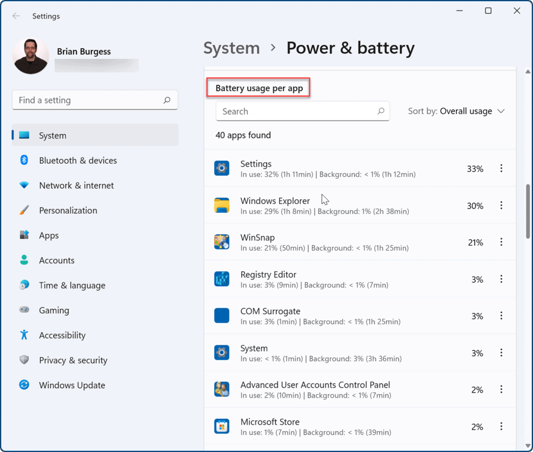 zkontrolujte zbývající čas baterie v systému Windows 11