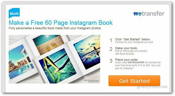 WeTransfer nabízí bezplatnou 60stránkovou Instagramovou fotoknihu