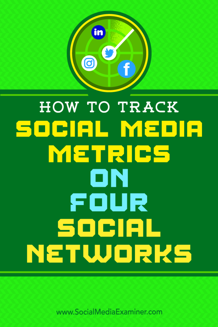 How to Track Social Media Metrics on Four Social Networks by Joe Griffin on Social Media Examiner.