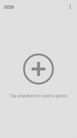 Klepnutím kdekoli na obrazovce importujte obrázek do mobilní aplikace Snapseed.