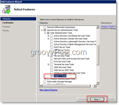 Aktivace funkce nástrojů Hyper-V v systému Windows Server 2008