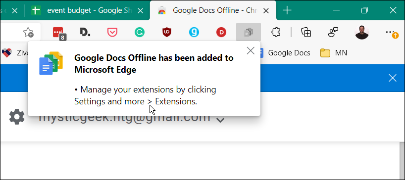 Rozšíření Dokumenty Google offline