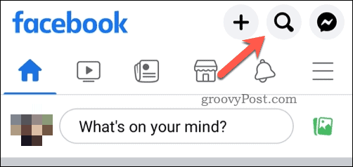Ikona mobilního vyhledávání na Facebooku