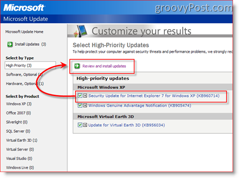 Jak nainstalovat aktualizace pomocí služby Microsoft Update