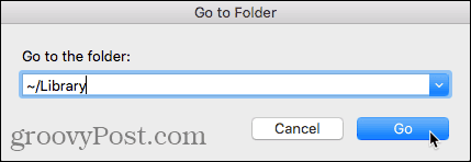 Přejděte do dialogového okna Složka ve Finderu na Mac