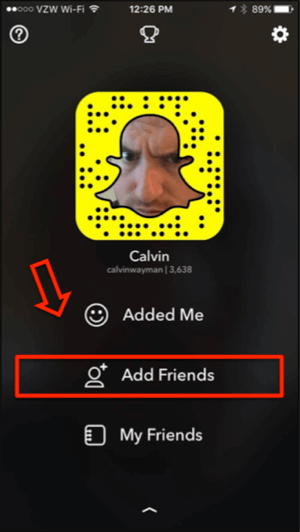 snapchat přidat přátele