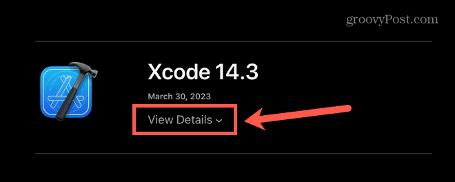 xcode zobrazit podrobnosti