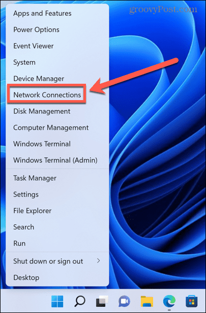 síťová připojení windows 11