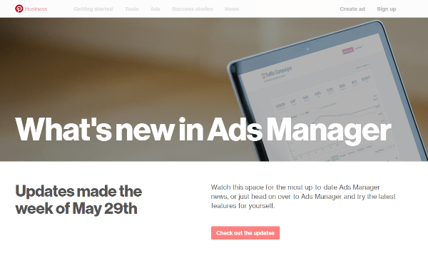 Pinterest v týdnu od 29. května uvedl do služby Ads Manager několik nových funkcí.