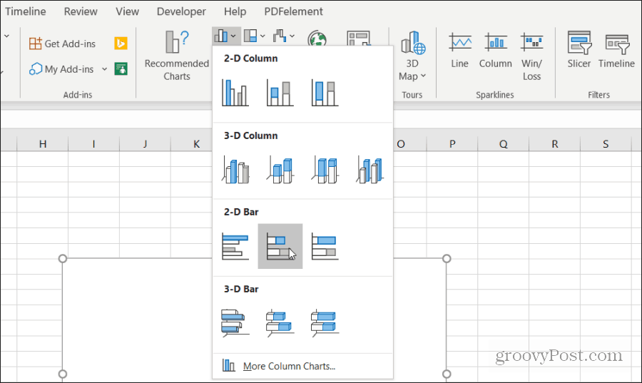 vložit skládaný graf do Excelu