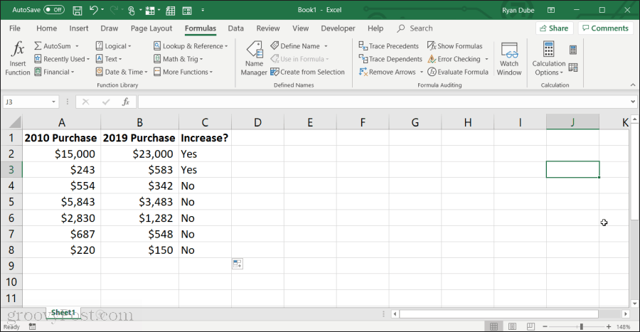 pomocí funkce if v Excelu