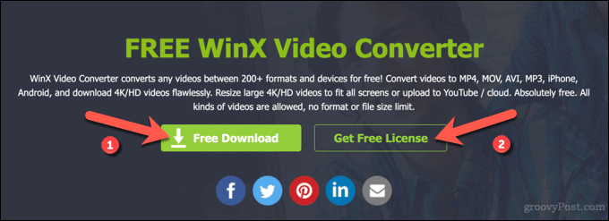 Stahování převaděče videa WinX