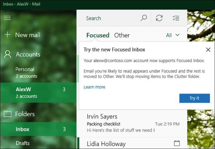 Společnost Microsoft uvádí na trh velké aktualizace pro Windows 10 Mail & Calendar Apps