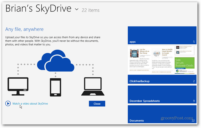 Nová úvodní obrazovka SkyDrive