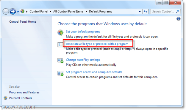 změna přidružení souborů v systému Windows 7