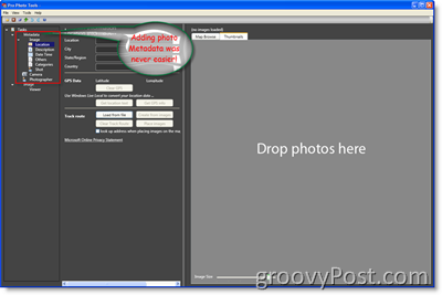 Metadata nástrojů Microsoft Pro Photo Tools:: groovyPost.com