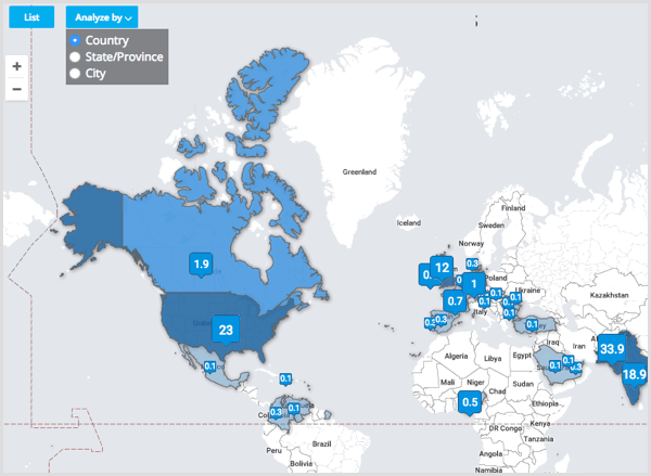 Tweetsmap analyzovat podle země