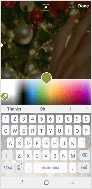 Příběhy Instagramu si vyberou barvu textu z palety