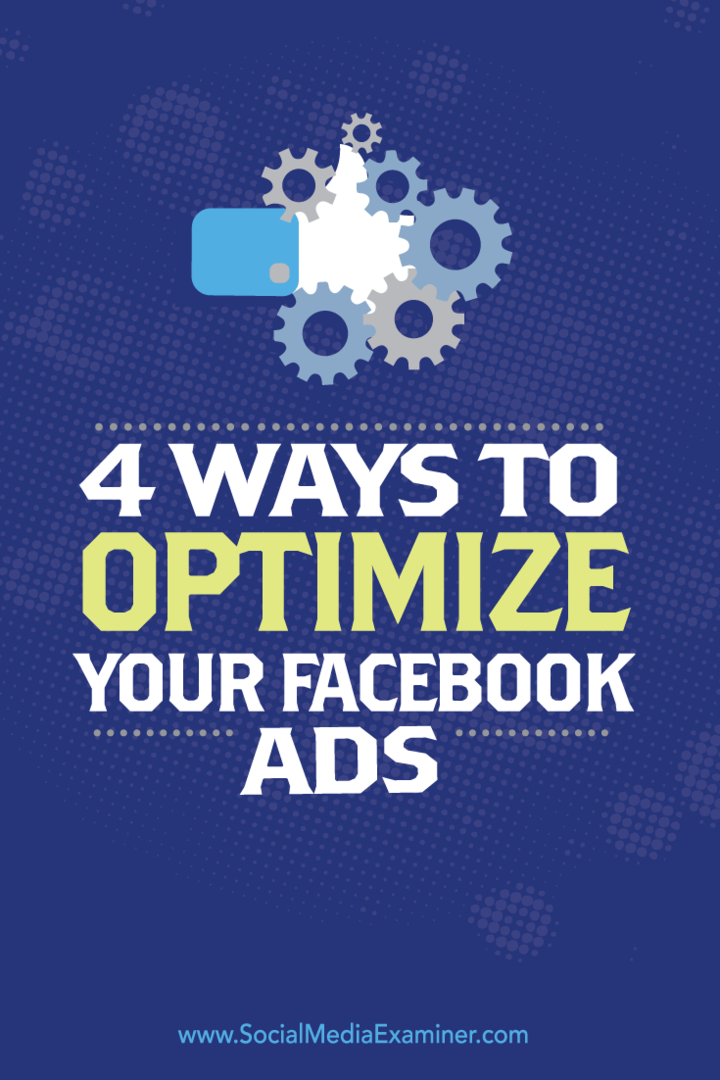 optimalizovat facebookovou reklamní kampaň