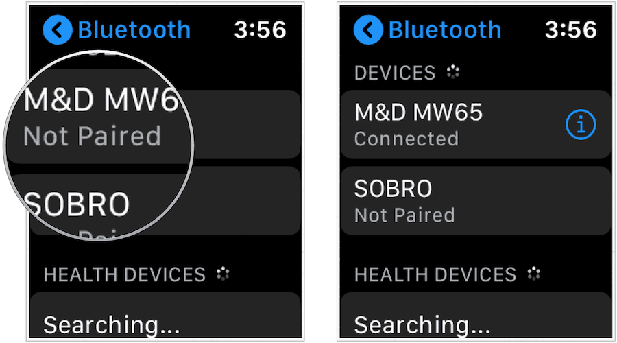 Apple Watch Bluetooth párování