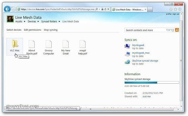 Windows Live Mesh 2011 pro Mac: Začínáme