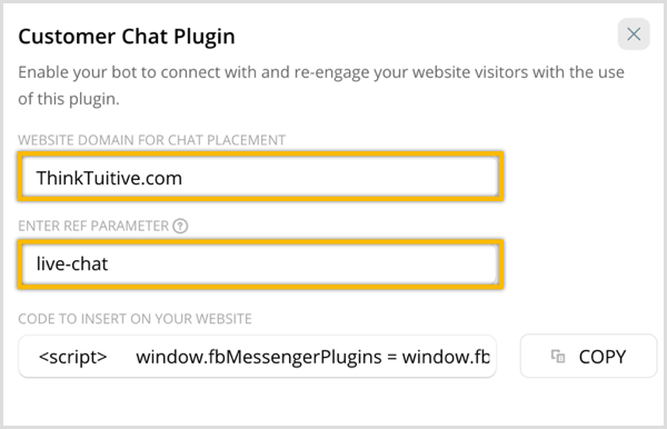 ChatFuel konfiguruje plugin pro chatování se zákazníky