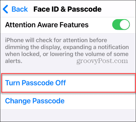 Deaktivujte přístupový kód na vašem iPhone