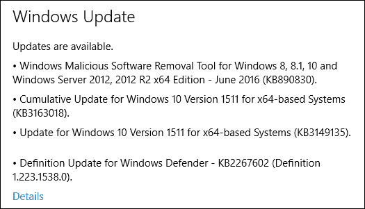 K dispozici je nová aktualizace systému Windows 10 PC KB3163018 Build 10586.420 (Mobile Too)