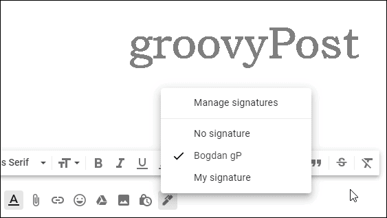 Vyberte možnost Více podpisů Gmailu