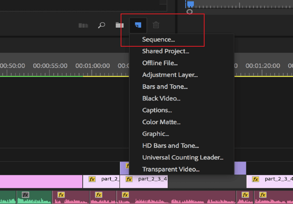 Možnost úpravy sekvence v aplikaci Adobe Premier Pro.