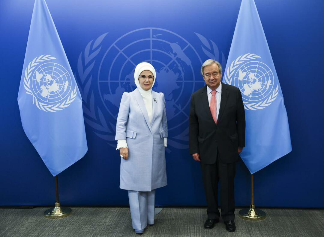 Generální tajemník OSN a Emine Erdoğan podepsali prohlášení o dobré vůli
