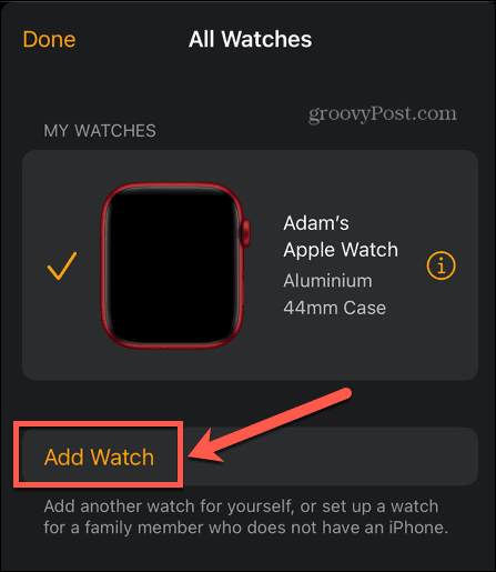 Apple Watch přidat hodinky