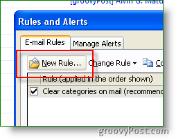 Vytvořte nové pravidlo a upozornění aplikace Outlook