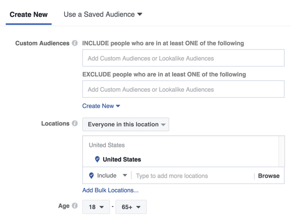 S reklamou na domovské obrazovce služby Facebook Messenger můžete cílit na nové publikum nebo dříve uložené nebo podobné publikum.