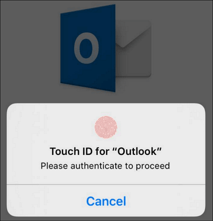 Klepněte na ID aplikace Outlook iPhone