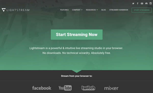 Lightstream vám umožňuje přivést hosty a sdílet vaši obrazovku a také přidat grafiku, obrázky a videa.