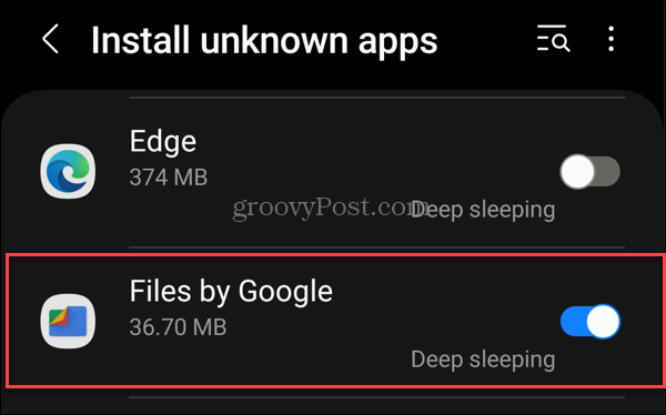 soubory aplikací třetích stran od Googlu