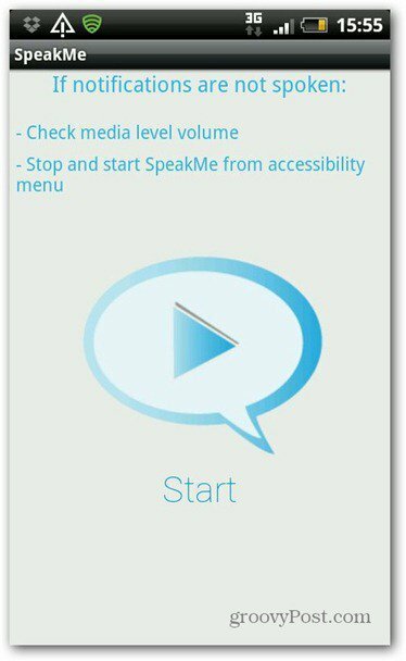 SpeakMe pro Android Start