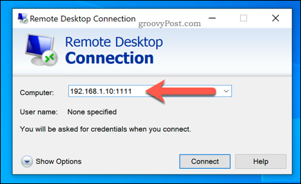 Navázání připojení ke vzdálené ploše Windows pomocí vlastního portu RDP