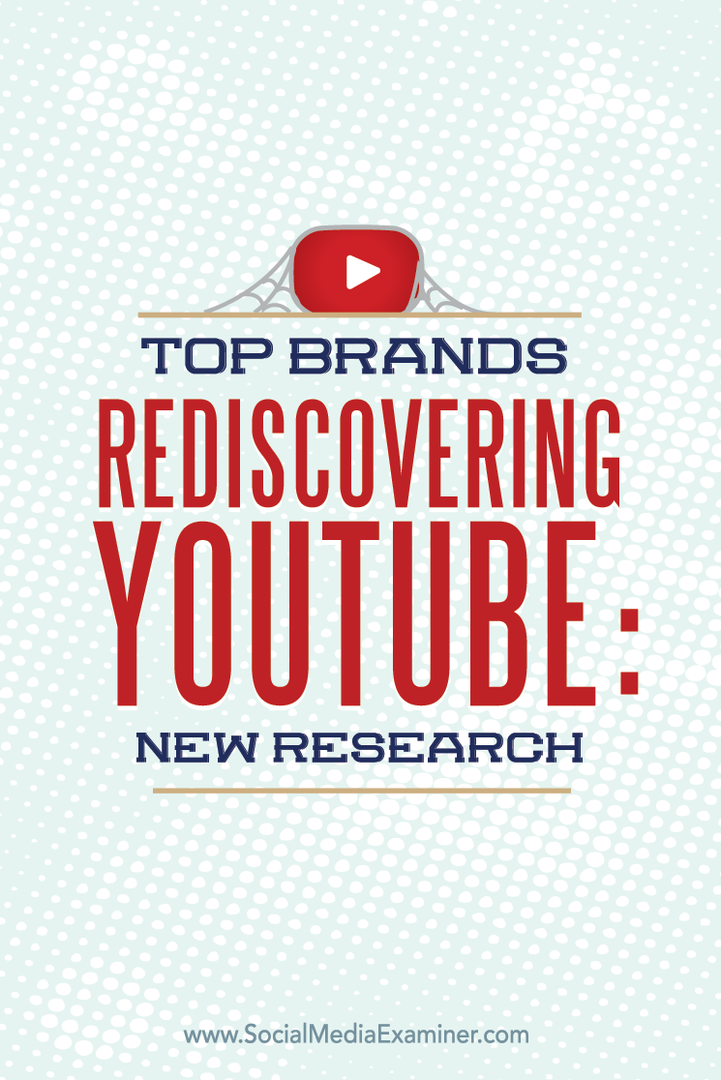 výzkum ukazuje, že nejlepší značky znovu objevují youtube