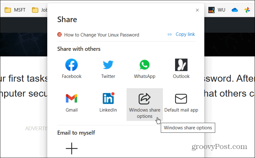 Možnost Windows Share Sdílení v okolí