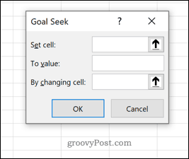 Okno Hledání cíle aplikace Excel