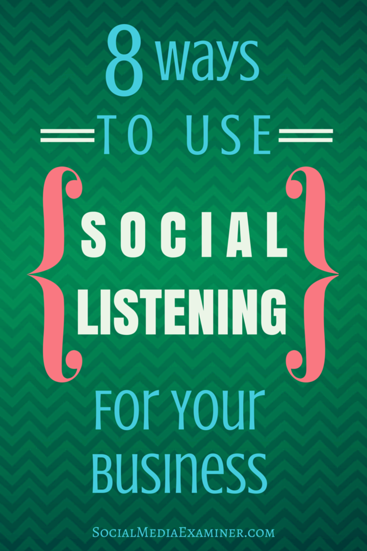8 způsobů, jak využít sociální poslech pro vaše podnikání: zkoušející sociálních médií