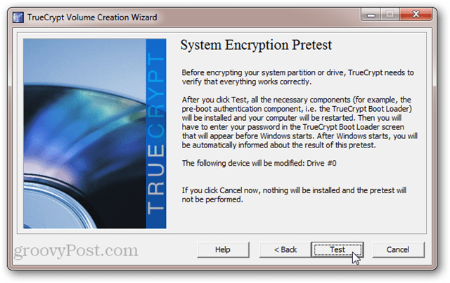 Testování systému TrueCrypt System Encryption