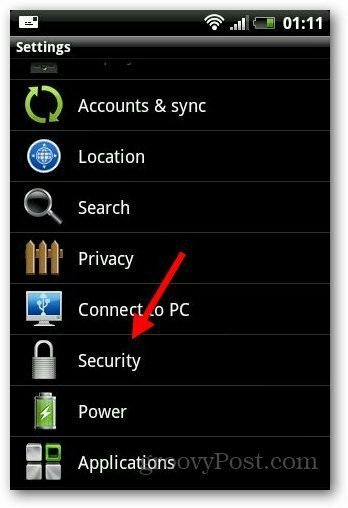 Bezpečnostní zámek Android 2