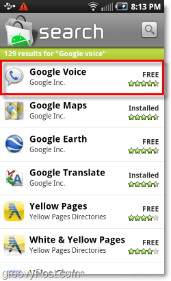 Mobilní Android Market Google Voice