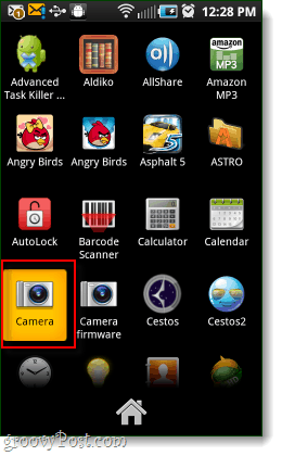 aplikace pro fotoaparát Android v zásuvce aplikace
