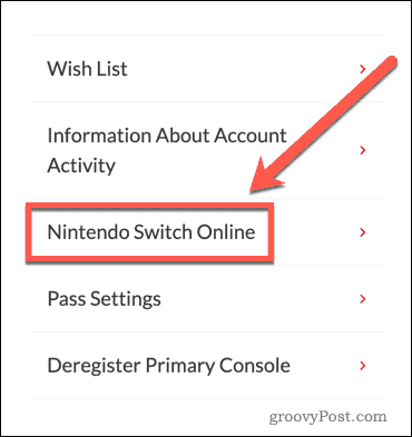 Nastavení webových stránek Nintendo Switch